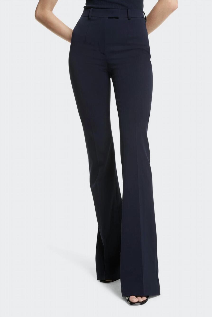 NEW MICHAEL KORS back slit hem bootleg wool pants in midnight